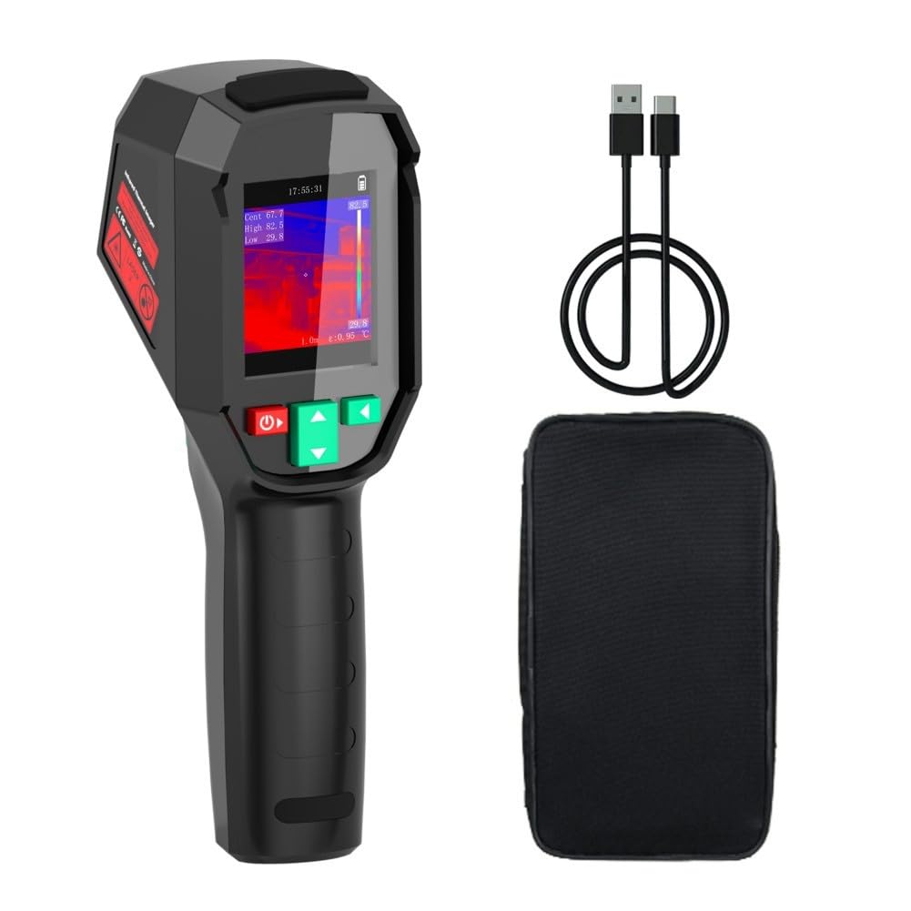 Termómetro infrarrojo de imagen térmica con resolución de 240 x 240, -20° a 550°, clasificación IP54, inspección del hogar, mantenimiento eléctrico y HVAC