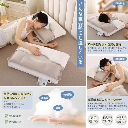 Image of Memory Foam Pillow, Orthopedic Cervical Pillows for Neck and Shoulder Pain, Ergonomic Firm Neck Support Pillow with Armrest for Side, Back and Stomach Sleepers (Pack of 1)