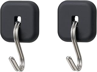 LEC Strong Neodymium Magnetic Hang Hook, Pack of 2, Load Capacity 4.4 lbs (2 kg) (Maximum Holding Load), Black