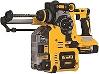 Vista 8 de DEWALT Martillo giratorio 20V MAX XR, SDS Plus, en forma de L, extractor de polvo a bordo, 1 pulgada (DCH273P2DHO)