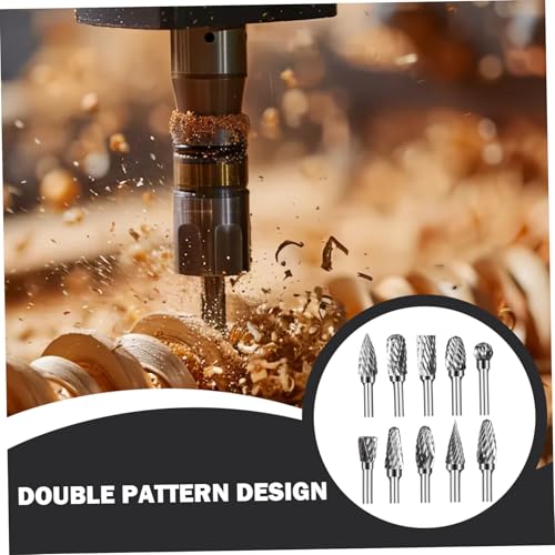 Set de fresas de carburo de tungsteno 3x6 mm doble corte miniatura 5