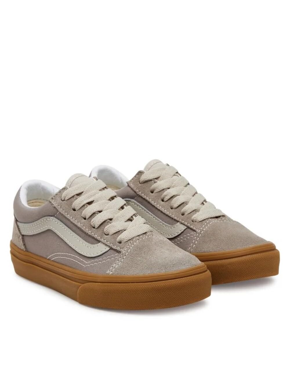 Zapatillas Deportivas para niños Old Skool, Suela de Goma Marrón, Gamuza y Lona Gris, Cordones Beige (Gris, Sistema Tallas Calzado EU, Niño (2-5 años), Números, Mediano, 32)