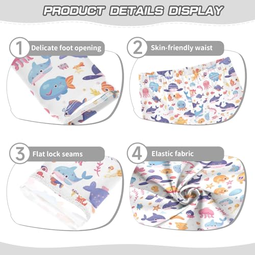 KLL Sea Animals and Ocean Creatures Toddler Baby Girl Leggings Soft High Waisted Sweatpants Sports3