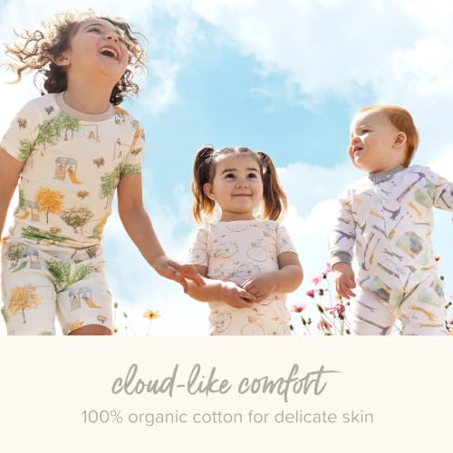 Image of Burt's Bees Baby unisex-baby Sleep & Play, Organic One-piece Romper-jumpsuit Pj, Zip Front Footed Pajama