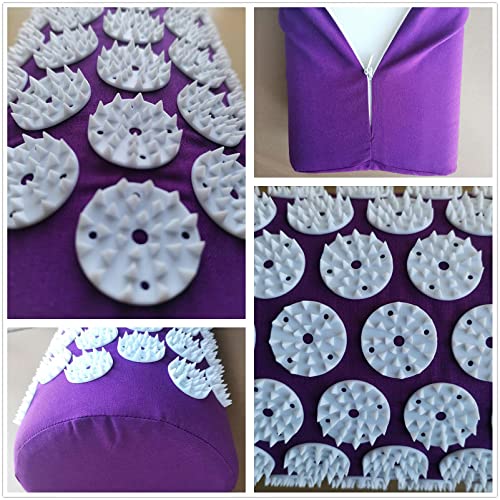 Dorosun Acupressure Pillow Acupuncture Massager For Massage Neck Back Head Pain Relief, Relieves Muscle Stress Relaxation, Purple #TOP4