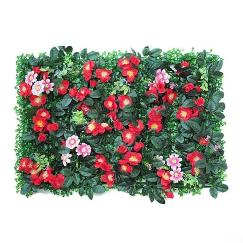 Besttoolifes Panel de césped artificial, decoración de pared de follaje falso, 40 x 60 cm, valla de plástico verde para jardín, hotel, cafetería y sala de estar (1)