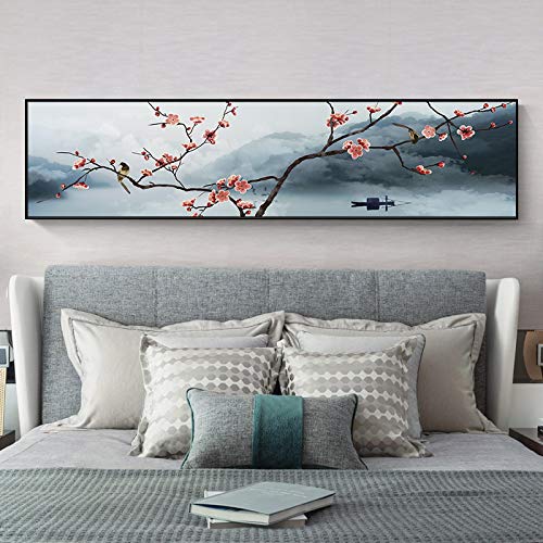 Peintures sur toile fleurs de prunier au rendu artistique raffiné pour grand mur