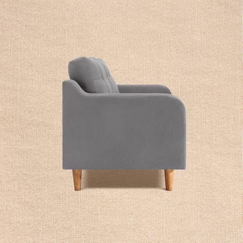 Image of Duroflex Ease Plus - 2 Seater Sofa Set for Living Room | 3 Year Warranty | Premium Wooden Frame Sofa | Anti-Pilling Fabric, Fade & Termite Resistant | Comfortable & Durable Couch - Steeple Grey