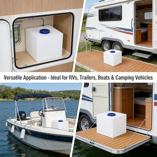 Image of ZJchao 8 Gallon Water Storage Tank RV, Water Holding Tank with 100mm Large Diameter Inlet and Sealing Cap for RVs Trailers Camping Vehicles Boats Yachts