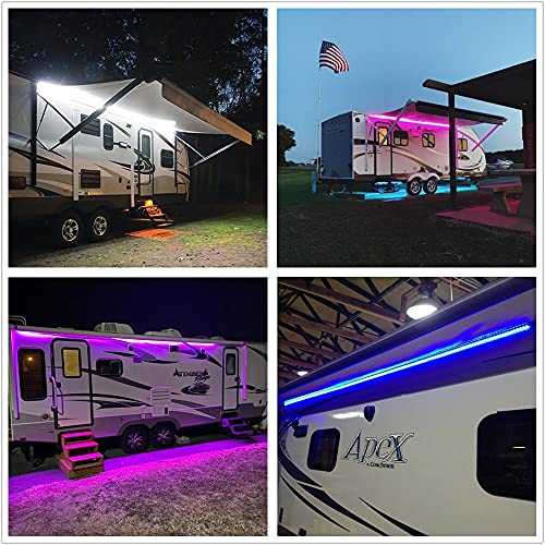 Rolightic Rv Awning Lights, Camper Awning Lights For Rv Motorhome Travel Trailer Canopy, Rv Exterior Outdoor Lights, Rgb, Dc 12V (16.4Ft / 5M) #TOP6