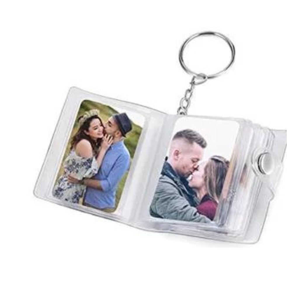 MP Personalized 16 Photo Keychain Album, Foldable Mini Picture Holder, Transparent Display Book for Memories-image-43