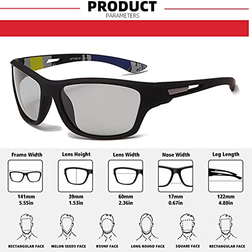 Photochromic Polarized Fishing Sunglasses for Men Women UV Protection Cycling Driving Sports Sunglasses4