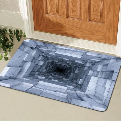NEYTIIR Alfombra 3D, Suave, Antideslizante, para Puerta Delantera, para Baño, Ducha, Bañera, Fregadero, Inodoro, Entrada, Entrada, Felpudo Interior(02,60 * 90cm)