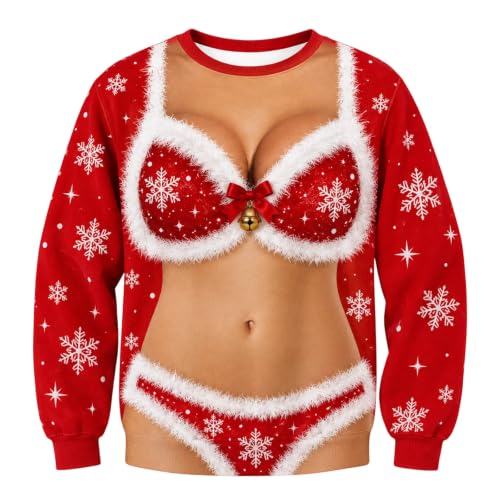 Ugly Christmas Sweatshirts for Women Funny 3D Graphic Xmas Pullover Tops - image 5