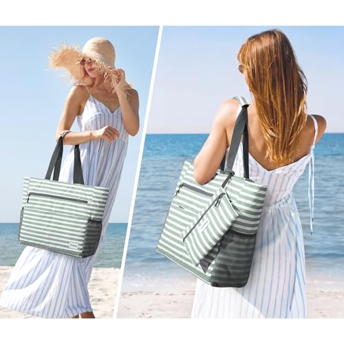 Image of G4Free Beach Bag, Waterproof Sandproof Beach Tote Bag, Large Capacity Foldable for Women