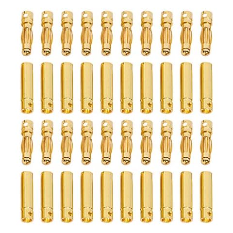 FLY RC 20 Pairs 4.0mm 4mm Banana Bullet Connector Plug Male Female for RC Battery ESC Motor Cover