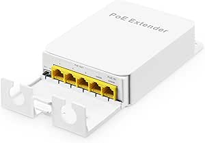 LINOVISION 4 Ports Gigabit PoE Passthrough Switch and PoE Extender with 90W PoE Input, IEEE802.3af/at/bt PoE Repeater, 1 in 4 out PoE Bosster, PoE Powered Switch for IP Cameras, IP Phone