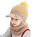 YONKOUNY Bébé Bonnet Echarpe Set Hiver Chaud Bonnet Chapeau Tricoté Tour De Cou Doublure en Polaire pour Enfants Filles Garçons (café)