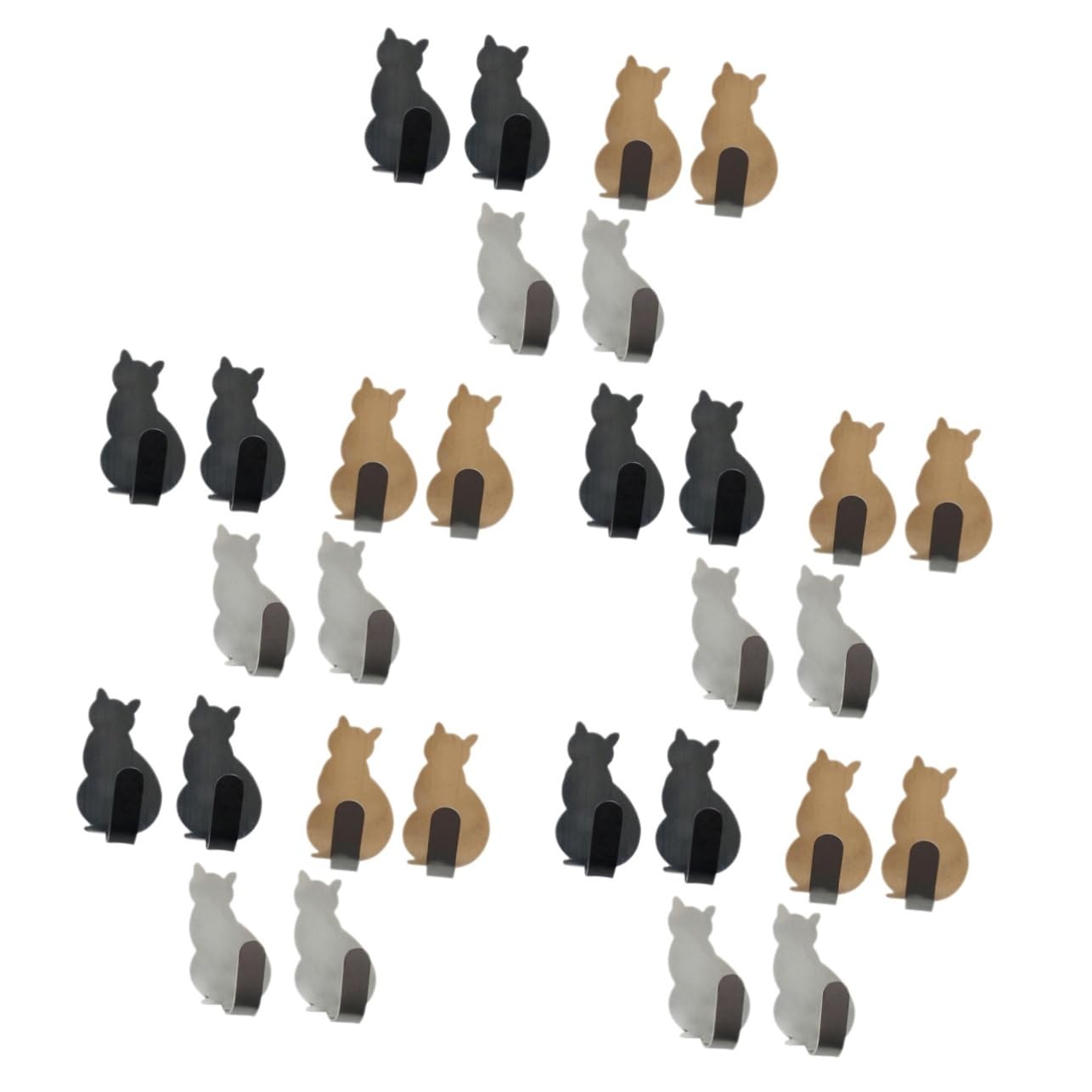 STOBAZA 30 Piezas Gancho De Entrada Perchero Adhesivo Ganchos Para Colgar En La Pared Titular De La Clave De La Novedad Gancho De Colgador De Sombreros Acero Inoxidable Común