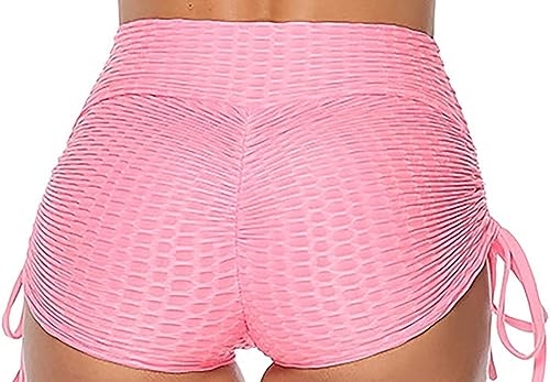 Image of Shasmi Women's Workout Yoga Shorts, High Waisted Drawstring Scrunch Booty Shorts Ruched Butt Lift Athletic Running Tights (Shorty 76)