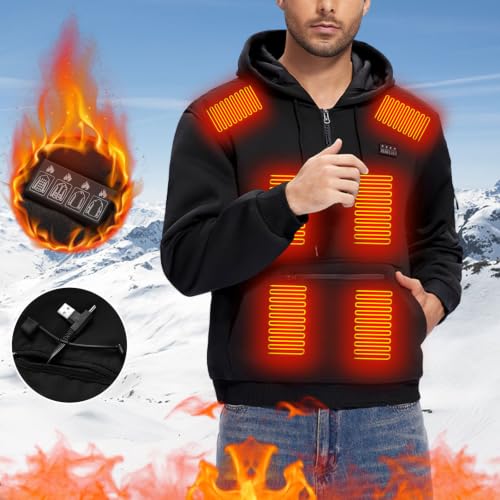Heated Jacket for Men Women Hooded Coat Battery Pack Not Included - image 6