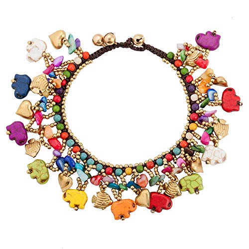 Image of kelistom Bohemian Ankle Bracelets for Women Handmade Natural Stone Beaded Chain Anklet