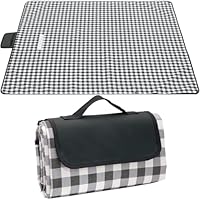 HNNFMY Picnic Blanket Waterproof, Sandproof Outdoor Beach Blanket Foldable Picnic Mat Washable Camping Blanket with Carrying Handle for Family Picnics, Beach, Hiking, Travel, 200x150cm, Black