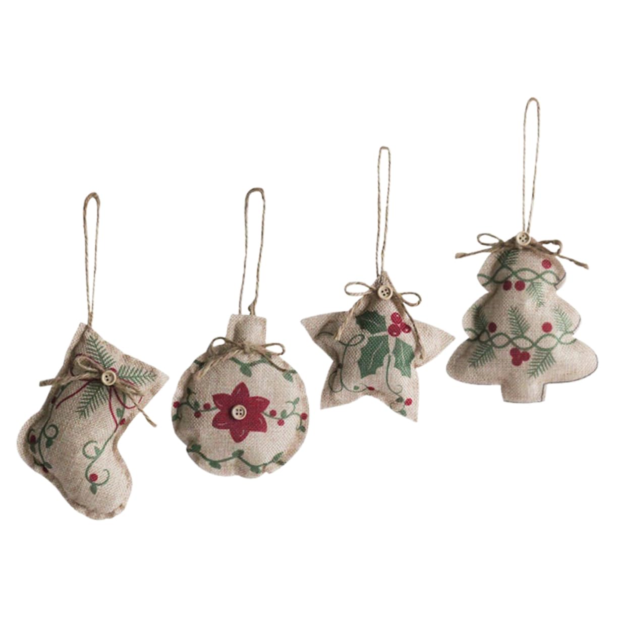 Cabilock 5 Sätze Weihnachtsbaum Hängende Dekoration Künstlicher Weihnachtsbaum Weihnachts-adventskalender-Wand Goldener Weihnachtsbaum Ornamente Girlanden Colorful Pp Baumwolle 4 Stück * 5