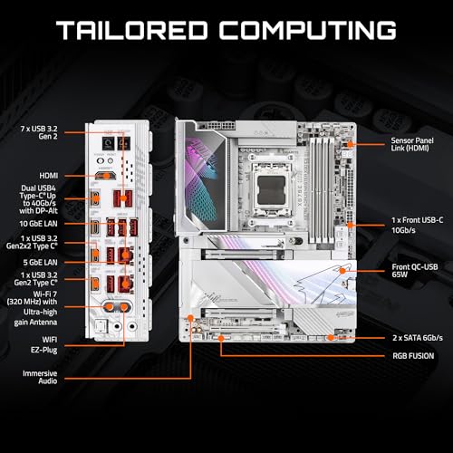 Image of GIGABYTE X870E AORUS Master X3D ICE AMD AM5 LGA 1718 ATX Motherboard, Supports AMD Ryzen 9000 /8000 /7000 Series Processors, DDR5, 18+2+2 Power Phase, 5X M.2, PCIe 5.0, WIFI7, 10GbE, 5-Year Warranty