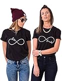 Best Friends T-Shirts for Two Cute Matching BFF Shirts BFF Tees Birthday Gift (Balck, Best-S+Friend-S)