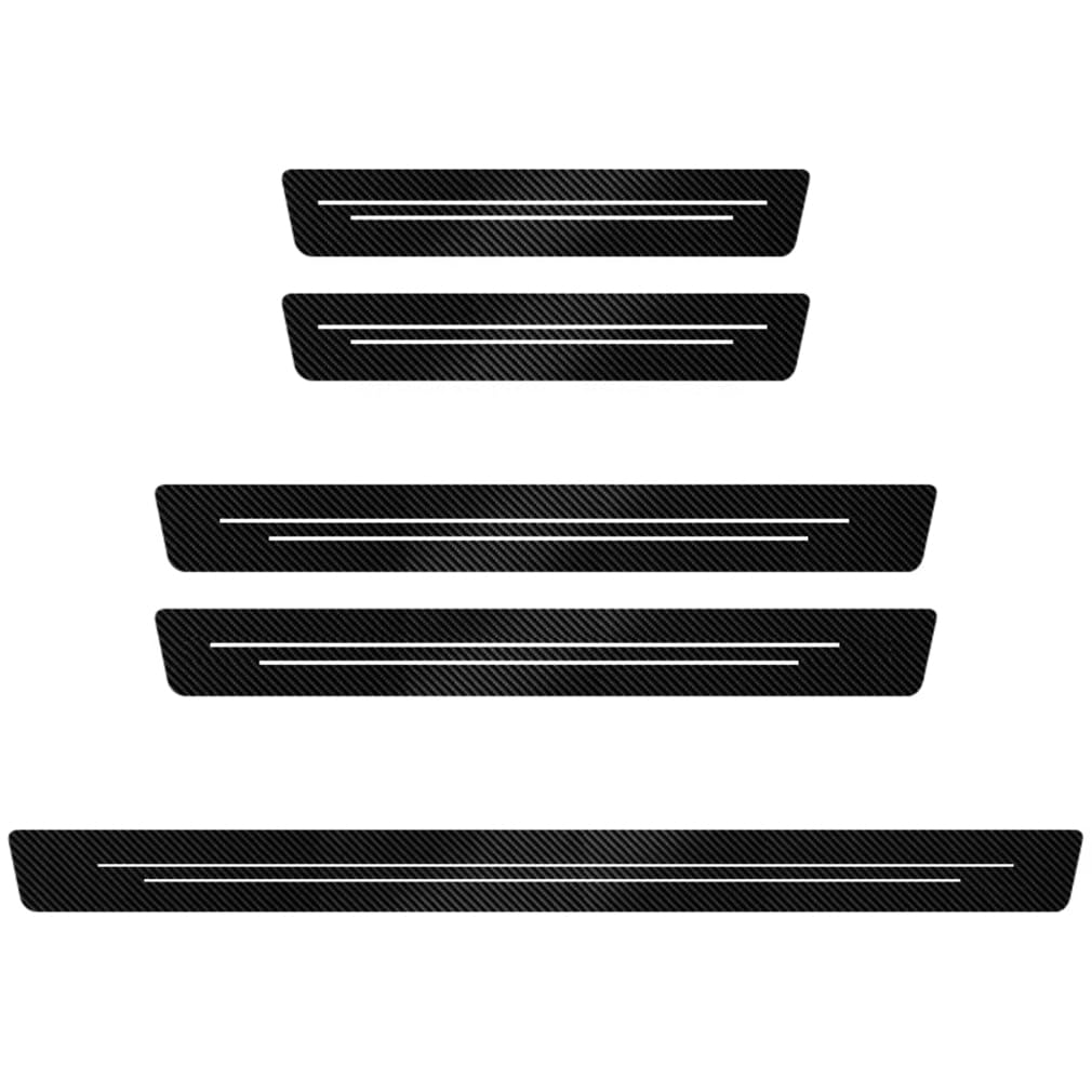 WENINETIES 5PCS Car Door Sill Protector Strips, Carbon Fiber Threshold Protective Film for Mini Clubman F54 2015-2024 (5-Türer Kombi), Kick Plate Cover Sticker, Welcome Pedal Decor Accessories