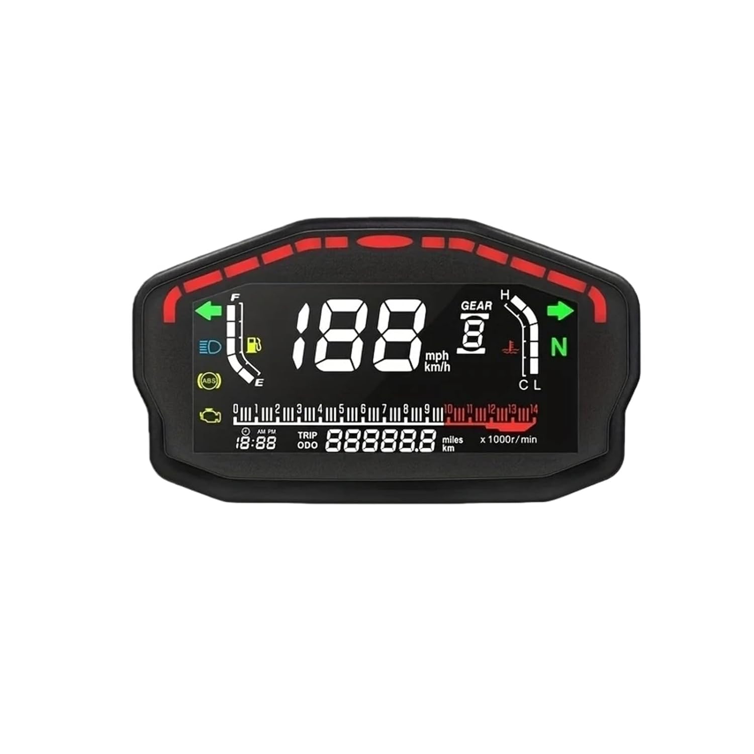 Motorcycle Speedometer Tachometer Motorcycle Speedometer Digital Odometer Speed Temperature Fuel Level Meter Gauge for HO&ND&A for YA&MAHA