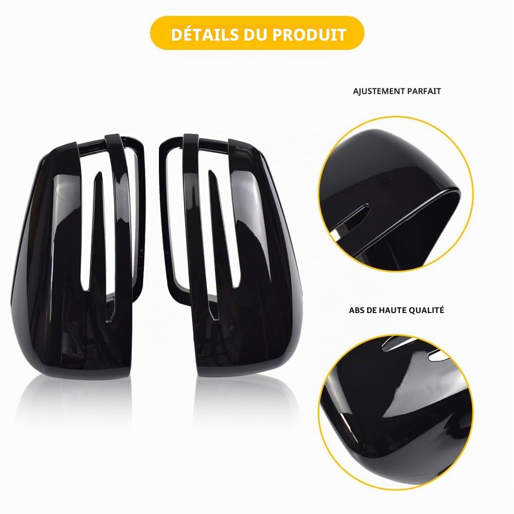 Coque de rétroviseur gauche et droite de rechange pour M-ercedes Benz W176 W246 W212 W204 C117 X156 X204 W221 (noir brillant)