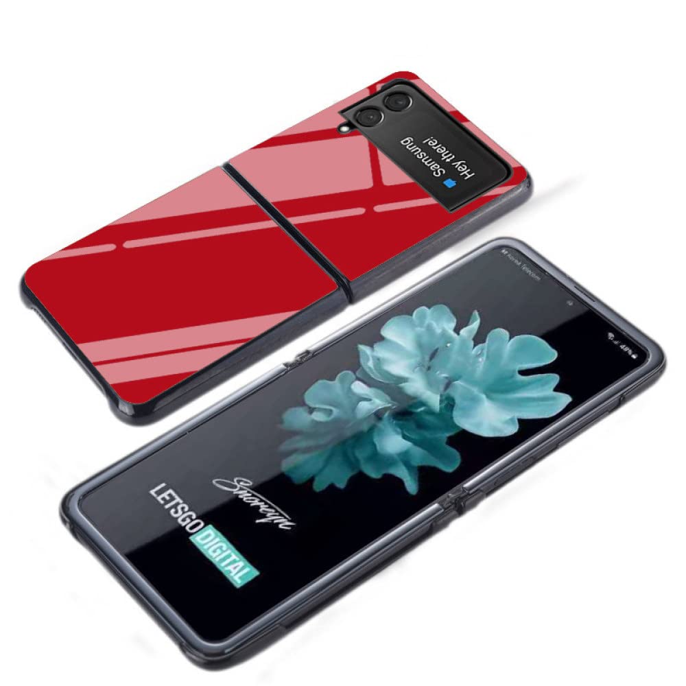 Do etui ZFlip4 do Samsung Galaxy Z Flip 4 Z Flip 3 2 Jednolity kolor gradientowy wzór Twarde etui na telefon ze szkła hartowanego, fioletowy granatowy, do Samsung Z Flip 1