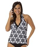 Mazu Swim Womens Halter Ruffle Plus Size Tankini Top (16W-24W)