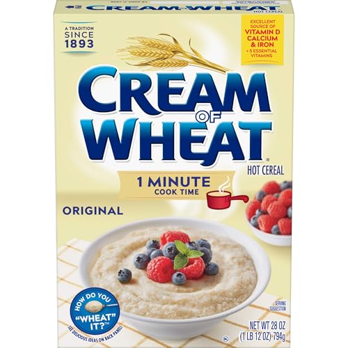 Image of Cream of Wheat Original Stove Top Hot Cereal, 1 Minute Cook Time, 28 Ounce (Pack of 12)