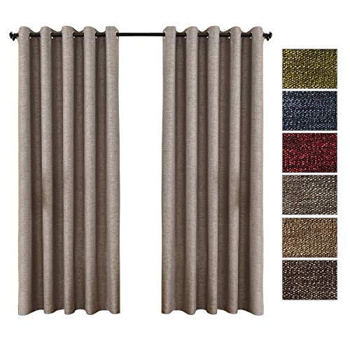 Cortinas opacas de lino de 137 cm ideales para un dormitorio relajante y cálido 2