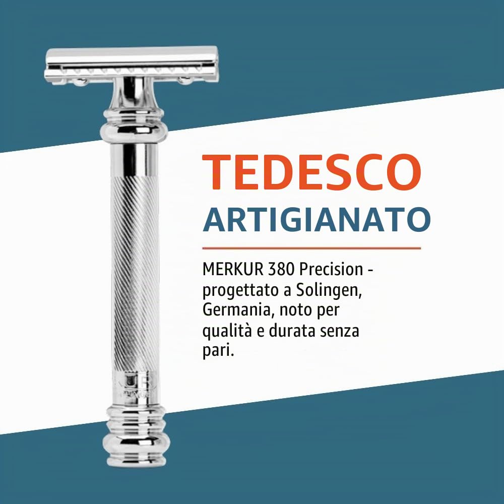 Merkur 38C Barber Pole Rasoio a manico lungo, con lama di sicurezza