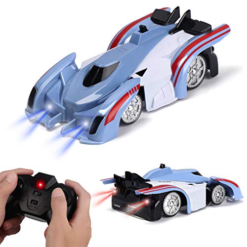 Remote Control Car Toys for Kid Climb The Wall Rc Cars with Dual Mode 360 Rotating Stunt Rechargeable High Speed Vehicle with Led Light for Boys Girls(Blue)