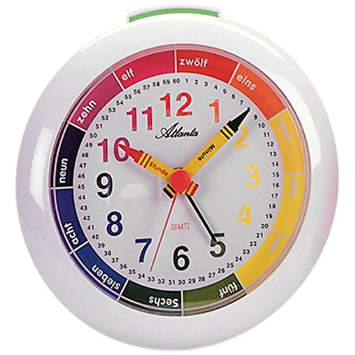 Despertador Atlanta 1265/0 reloj analógico de mesa con segundero continuo y luz
