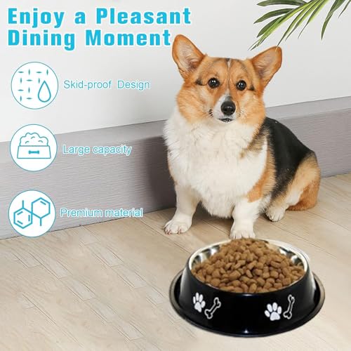 Image of PremiumAV Stainless Steel Dog Bowl 400 ML 1 No. Size - Anti-Skid Pet Bowl with Non-Slip Base for Puppies & Cats, Durable Food & Water Dish, Non-Toxic Easy Clean Silver Feeding Bowl, Small Pet Gift