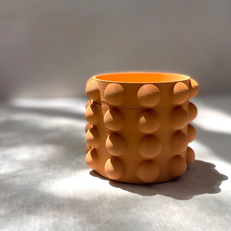 Stacking Dots Coaster Orange Matte Finish