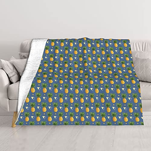 Couverture thermique BAFAFA plaid ananas dore leger 152x127cm