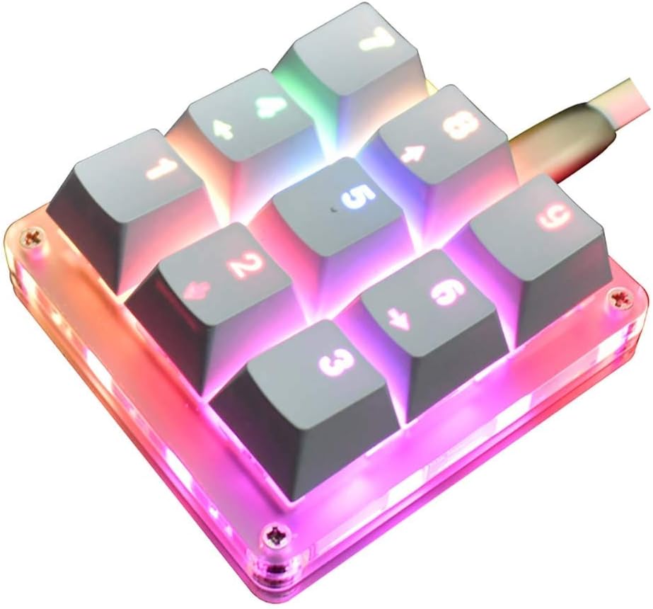 9 Keys 24 Macro Programmable Setting Keypad RGB Backlight Mechanical Keyboard for OSU Single-Handed Keyboard Electric Contest Game PC Laptop MAC Win Geeker Outemu Blue Switch