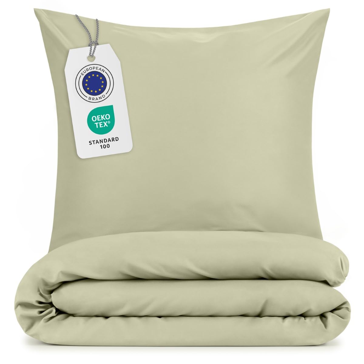 Blumtal Copripiumino Una Piazza e Mezza 200x200 e Federe 50x80 - Set di Lenzuola in microfibra extra morbida certificata Oeko-Tex, Set Copripiumino con 2 Federe - 3 pezzi - Verde Oliva