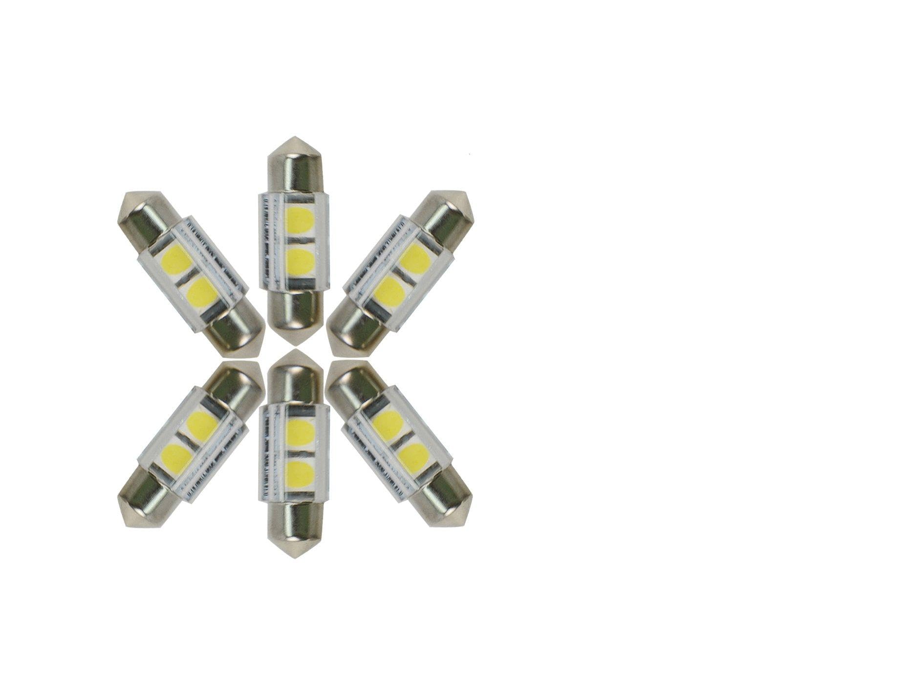 NJYTouch 6pcs 31mm 5050 211 2SMD Red Festoon Dome Map Interior LED Light Bulbs