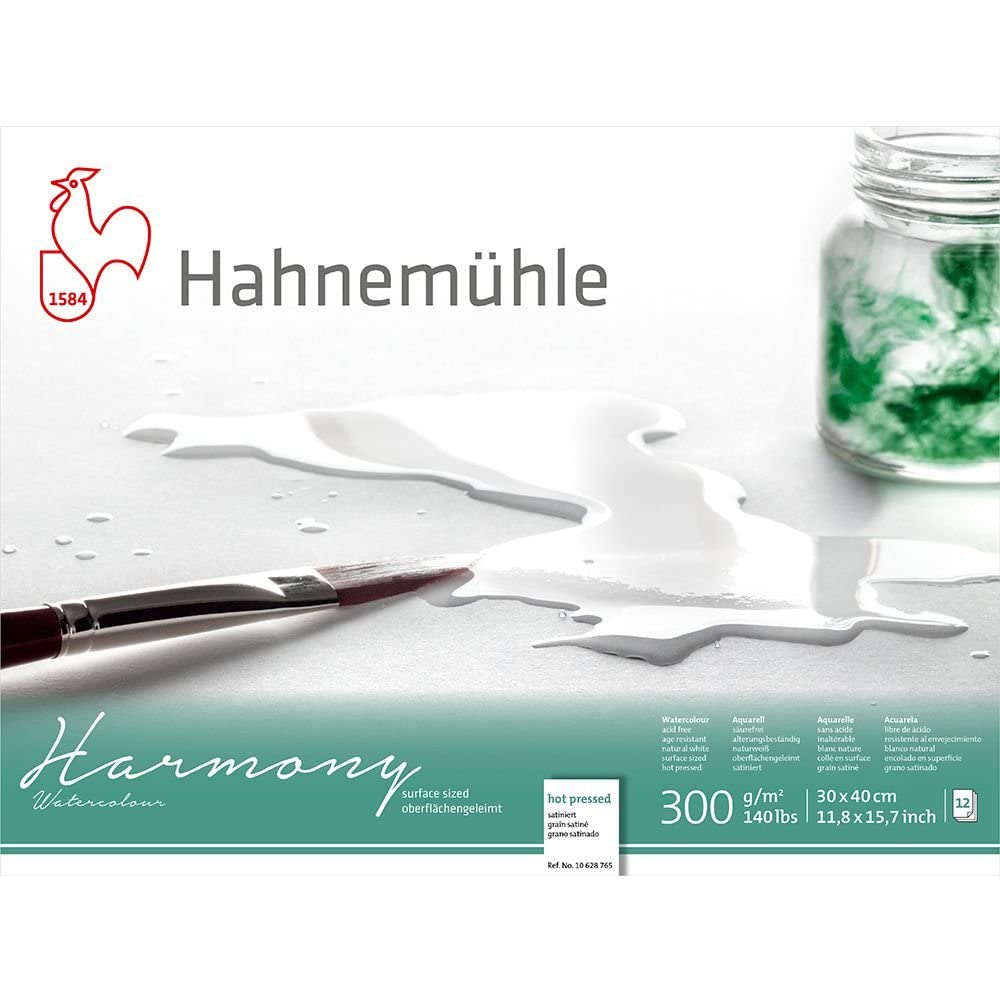 Hahnemuhle Harmony bloque de acuarela 30x40 cm prensa caliente ideal para ilustraciones detalladas