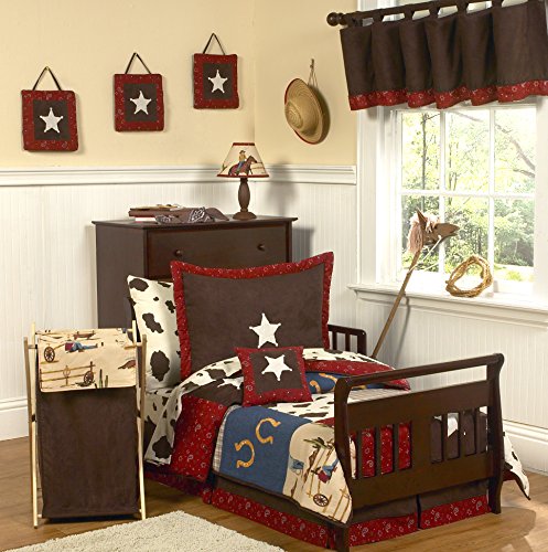 Image of Sweet Jojo Designs Tan and Red Cowboy Playmat Tummy Time Baby and Infant Play Mat for Wild West Collection