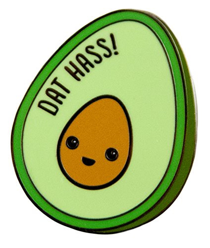 TINY BEE CARDS -"Dat Hass" Funny Avocado Lover Pun Joke Enamel Lapel PIn
