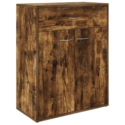 vidaXL Buffet Armoire de Rangement Organisateur de Maison Meuble de Salle de Séjour Intérieur Chêne Fumé 60x30x75 cm Bois d'Ingénierie